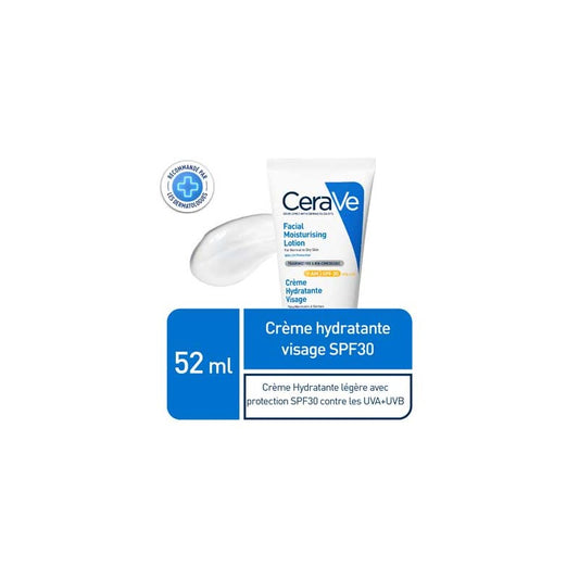 CeraVe Crème Hydratante Visage SPF30 Peaux Normales à Sèches 52ml
