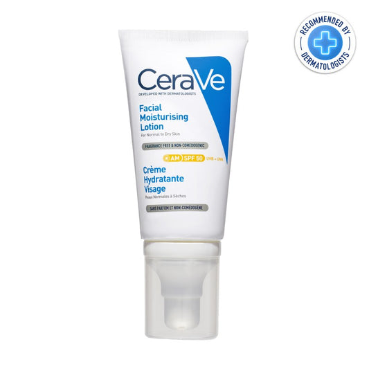 CeraVe Crème Hydratante Visage SPF50 Peaux Normales à Sèches 52ml