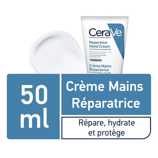 CeraVe Crème Réparatrice Mains Sèches et Abîmées 50ml