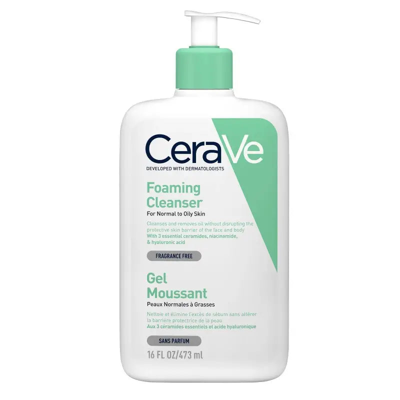 CeraVe Gel Moussant Nettoyant Peau Normale à Grasse | 473ml prix Maroc
