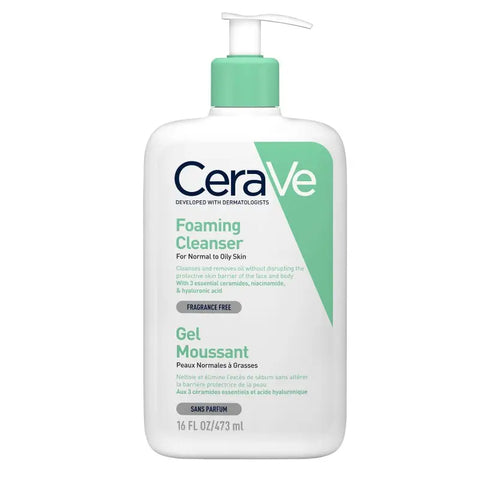 CeraVe Gel Moussant Nettoyant Peau Normale à Grasse 473 ml – nettoyant visage corps – prix Maroc La Maison Para

