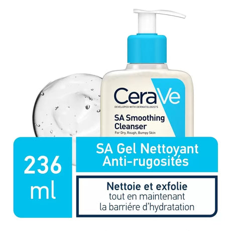 CeraVe SA Gel Nettoyant Anti-Rugosités Peau Sèche et Rugueuse | 236ml prix Maroc