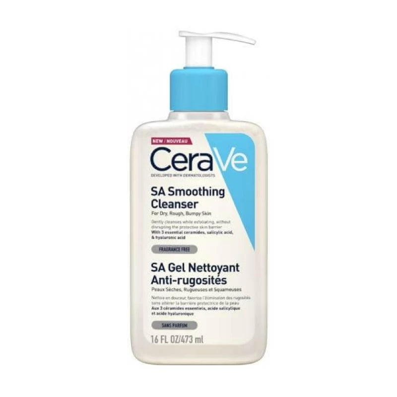 CeraVe SA Gel Nettoyant Anti-Rugosités Peau Sèche et Rugueuse | 473ml