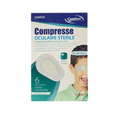 COMFORT COMPRESSE OCULAIRE STERILE JUNIOR 6 POCHETTES 85*60 MM Parapharmacie prix Maroc
