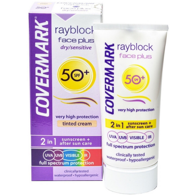 Covermark Rayblock Face Plus Dry/sensitive SPF50+ 2 en 1 Soft Brown