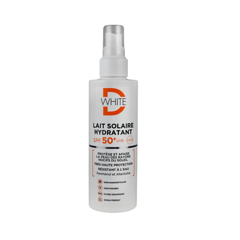 D-WHITE LAIT SOLAIRE HYDRATANT SPF50+ 200ML prix Maroc