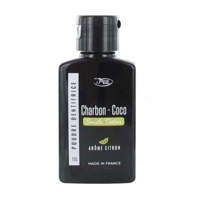 Denti Smile Charbon Coco Poudre Detox Arome Citron Flacon 15g