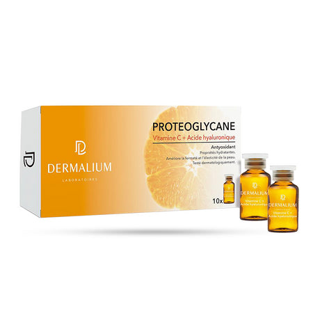 DERMALIUM Protéoglycane Vitamine C + Acide hyaluronique | 10 ampoules prix Maroc