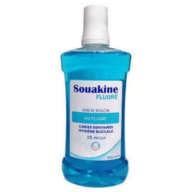 DERMO SOIN SOUAKINE FLUORE BAIN DE BOUCHE 500 ML prix Maroc