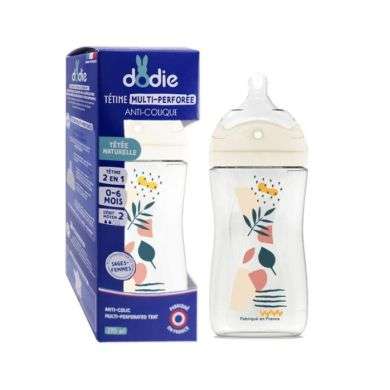 DODIE BIBERON TETINE MULTI PERFOREE ANTI COLIQUE 270 ML 0-6MOIS DEBIT 2 ROSE Parapharmacie prix Maroc