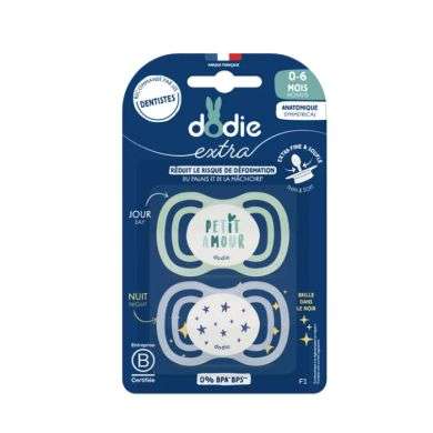 DODIE SUCETTE ANATOMIQUE EXTRA 0-6MOIS F1 DUO JOUR ET NUIT prix Maroc