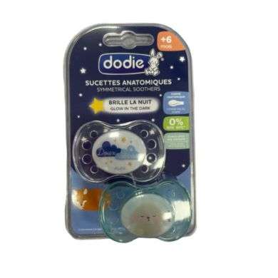 DODIE SUCETTE ANATOMIQUE NUIT SYMMETRICAL SOOTHERS A36 +6M Parapharmacie prix Maroc