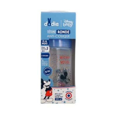 DODIE TETINE RONDE ANTI COLIQUE 0 A 6 MOIS 270 ML MICKEY MOUSE Parapharmacie prix Maroc