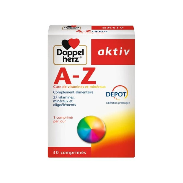 Doppel Herz Aktiv A-Z Depot Cure de Vitamines et Minéraux 30 Comprimés
