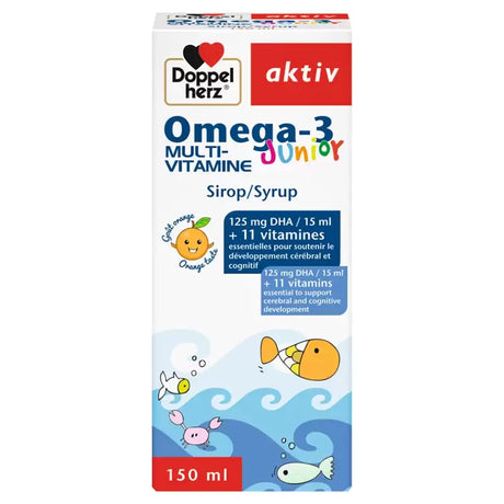 DOPPEL HERZ AKTIV Oméga-3 Multivitamines Junior | 150 ml prix Maroc