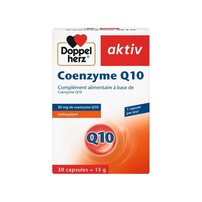 Doppel Herz Aktiv Coenzyme Q10 30 capsules CoQ10 30 mg antioxydant énergie complément alimentaire parapharmacie Maroc