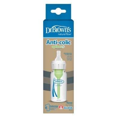 DR BROWNS BIBERON EN VERRE ANTI COLIC OPTION +120 ML COL ETROIT 0M+ Parapharmacie prix Maroc