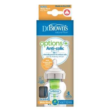 DR BROWNS BIBERON EN VERRE OPTIONS + ANTI COLIC COL LARGE 150 ML 0 M+ prix Maroc