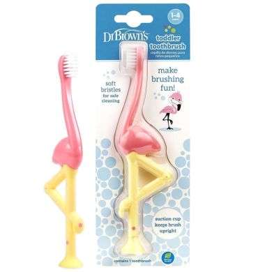 DR BROWNS BROSSE A DENTS BEBE 1-4 ANS FLAMANT ROSE Parapharmacie prix Maroc