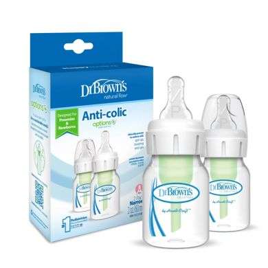 DR BROWNS PAQUET DE 2 BIBERONS ANTI COLIC OPTION ETROIT 60 ML+ TETINE Parapharmacie prix Maroc