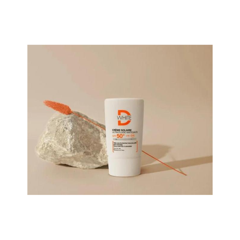 Dwhite Creme Solaire Matifiante SPF50+ Peaux Mixtes A Grasses 40ml