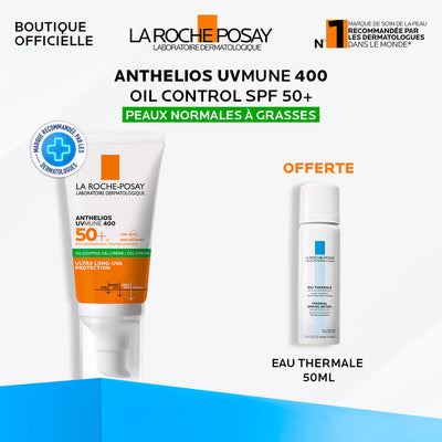 La Roche Posay Anthelios UVMUNE 400 Oil Control Gel-Crème SPF50+ Invisible 50ml= EAU THERMALE 50ML OFFERTE