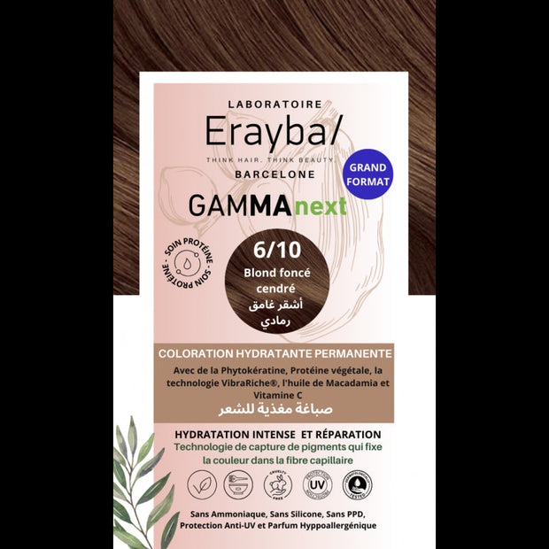 Erayba Coloration Hydratante Permanente Blond Fonce Cendre N°6.10