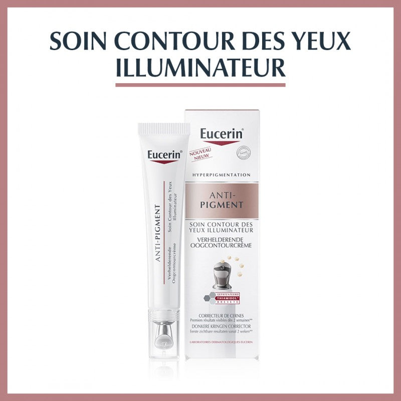 Eucerin Anti-Pigment Contour des Yeux Illuminateur 15 ml Thiamidol cernes pigmentés taches parapharmacie Maroc