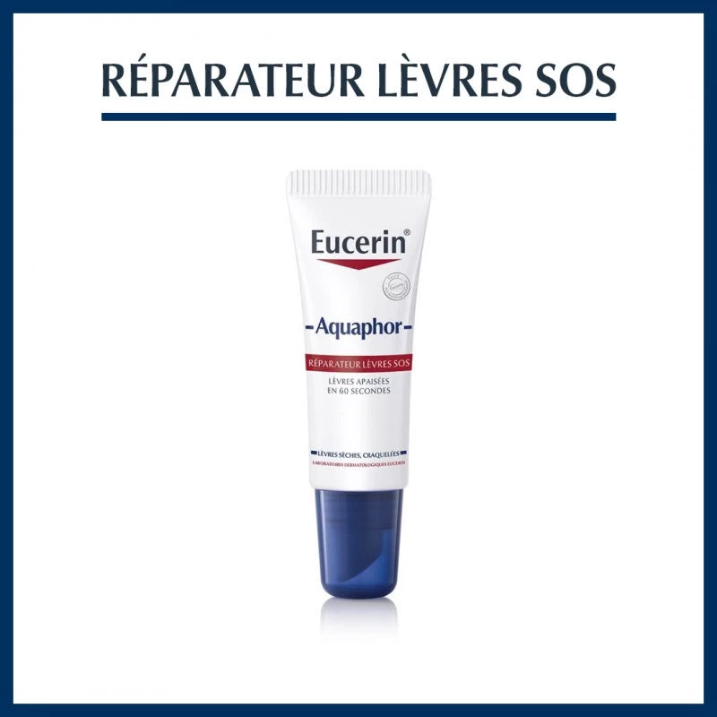 Eucerin Aquaphor Réparateur Lèvres SOS 10ml — baume lèvres réparateur en 60 secondes | lamaisonpara.ma