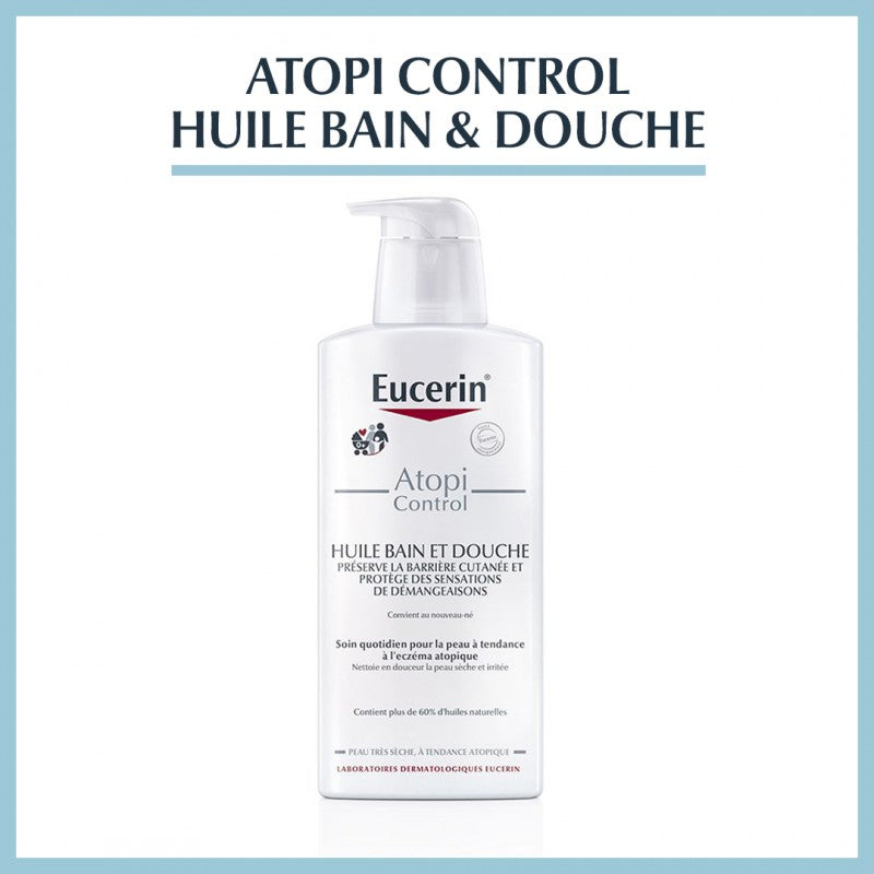 Eucerin Atopicontrol Huile de Bain 400 ml — huile bain douche peaux atopiques | lamaisonpara.ma