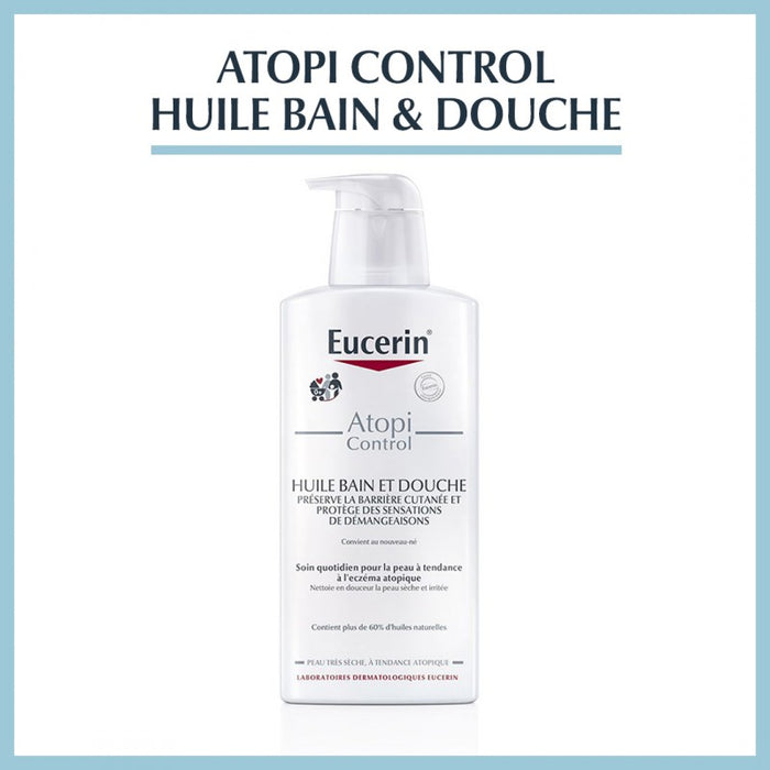 Eucerin Atopicontrol Huile de Bain 400 ml — huile bain douche peaux atopiques | lamaisonpara.ma