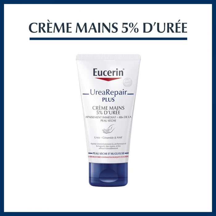 Eucerin Crème Main Réparatrice 5% d'Urée 75ml — Urea Repair Plus mains sèches | lamaisonpara.ma