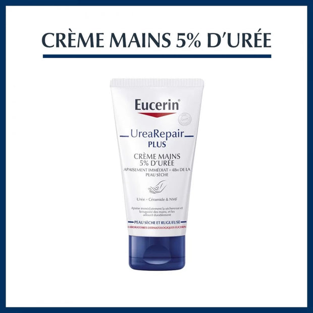 Eucerin Crème Main Réparatrice 5% d'Urée 75ml — Urea Repair Plus mains sèches | lamaisonpara.ma