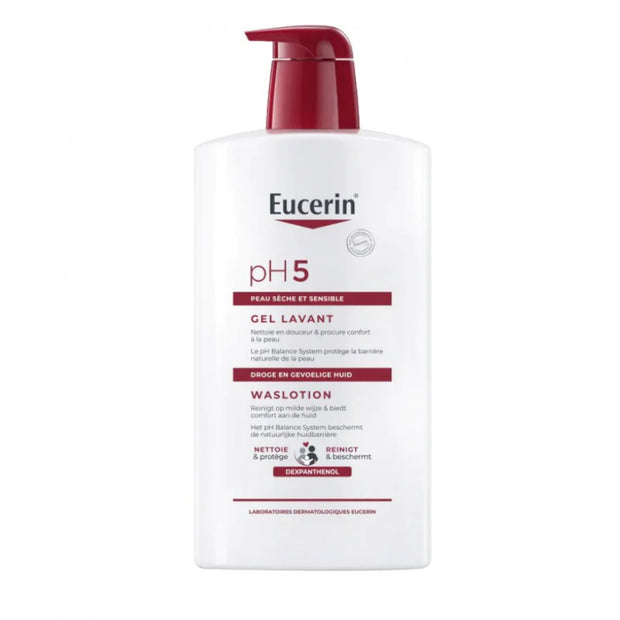 Eucerin Gel Lavant pH5 400 ml — nettoyant doux peaux sensibles pH équilibré | lamaisonpara.ma