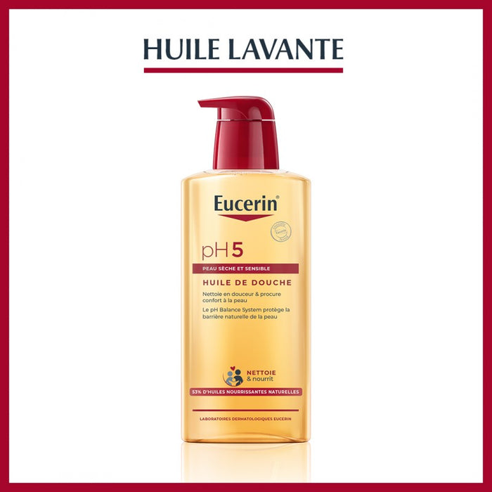 Eucerin Huile Lavante pH5 400 ml — huile douche nourrissante peaux sèches sensibles | lamaisonpara.ma