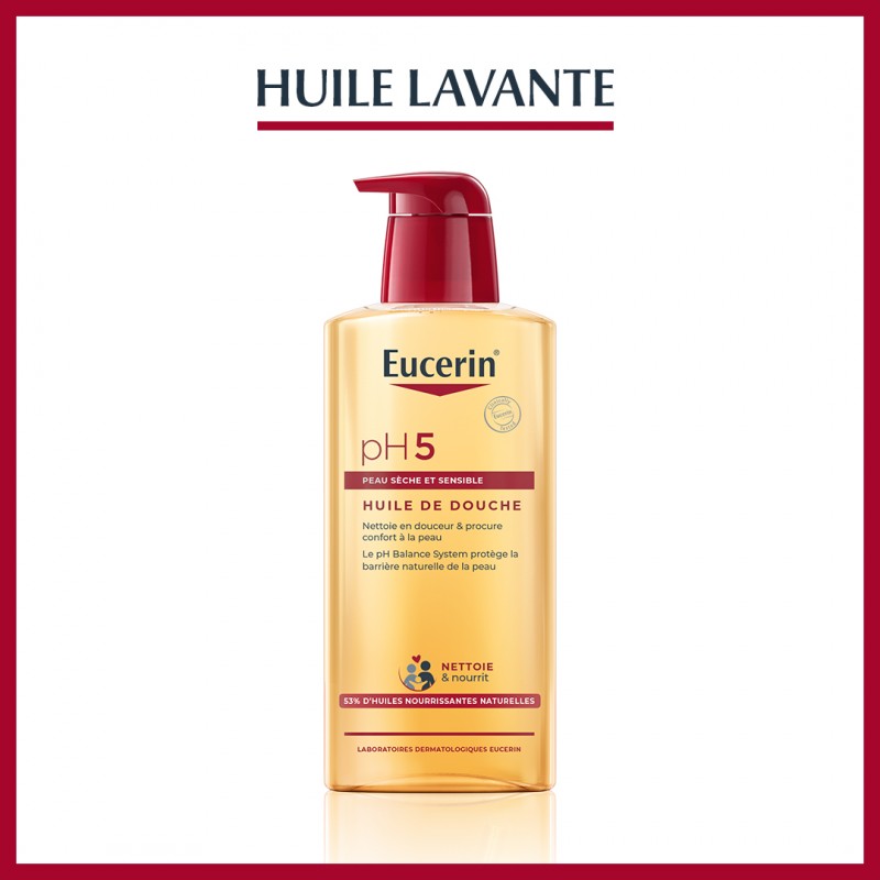 Eucerin Huile Lavante pH5 400 ml — huile douche nourrissante peaux sèches sensibles | lamaisonpara.ma