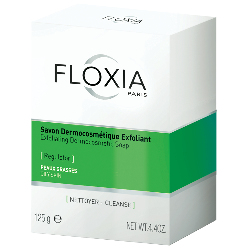 Floxia Regulator Savon Dermocosmétique Exfoliant Peaux Grasses 125g