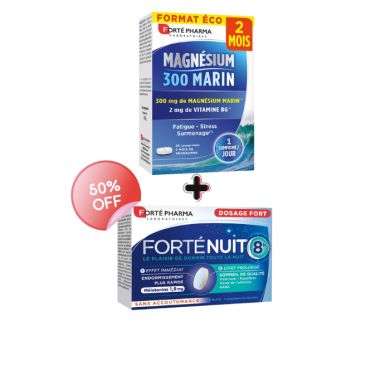 FORTE PHARMA OFFRE MAGNESIUM 300 MARIN 56 COMPRIMES + FORTE NUIT 15 COMPRIMES prix Maroc
