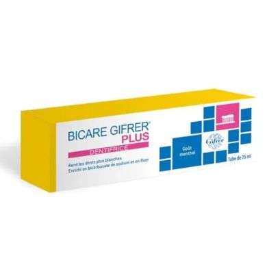GIFRER BICARE PLUS DENTIFRICE GOUT MENTHE 75 ML prix Maroc