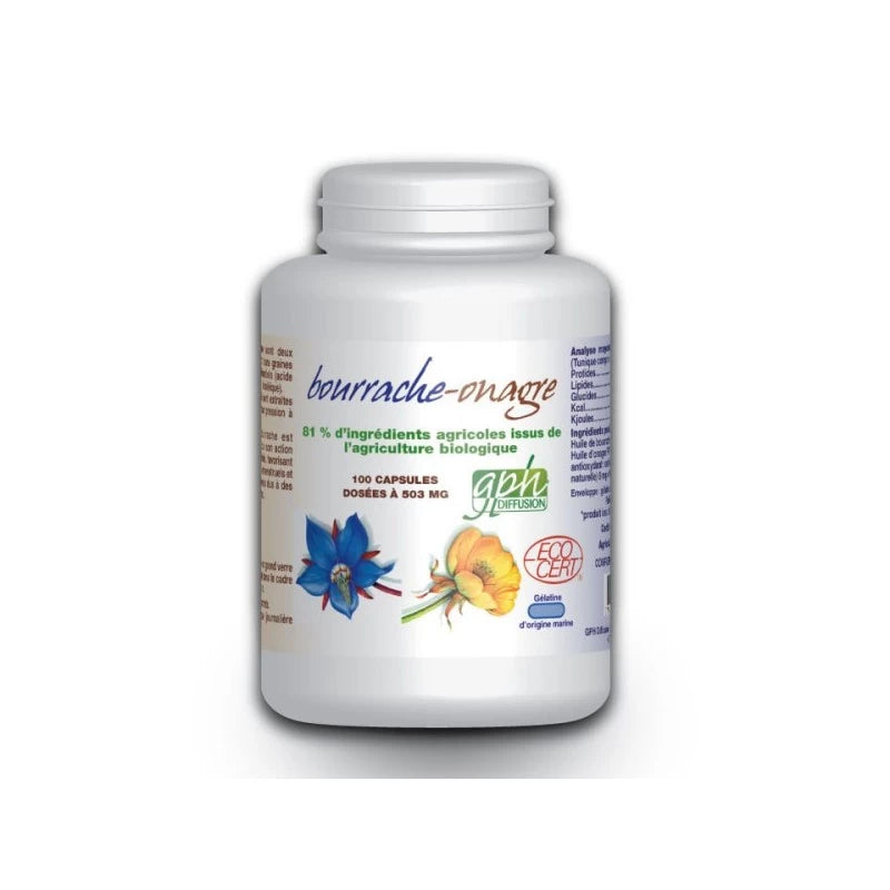 GPH DIFFUSION Bourrache + Onagre Bio | 100 capsules prix Maroc