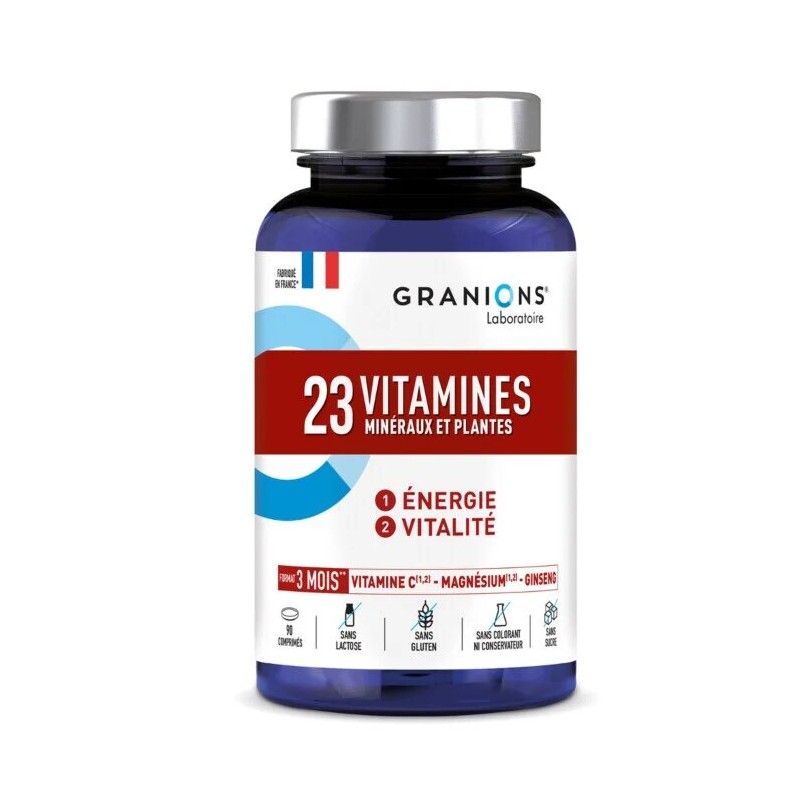 GRANIONS 23 Vitamines Minéraux et Plantes | 90 comprimés