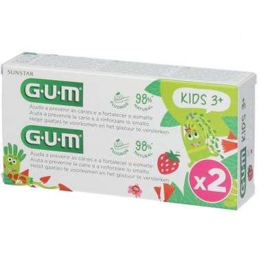 GUM COFFRET DENTIFRICE ENFANTS FLUORE 3 ANS + LOT DE 2 X 50 ML Parapharmacie prix Maroc