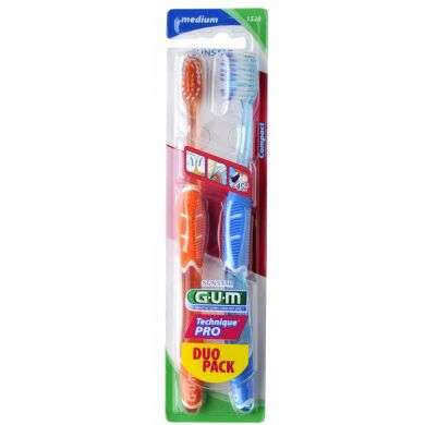 GUM DUO PACK BROSSE A DENTS TECHNIQUE PRO MEDIUM COMPACT 1528 Parapharmacie prix Maroc