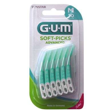 GUM SOFT PICK ADVANCED 30 CURE DENTS EN CAOUTCHOUC FLUORE REF 650 prix Maroc
