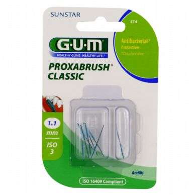 GUM RECHARGE BROSSETTES ULTRA FINES PAR 8 UNITES 1.1 MM REF 414 prix Maroc