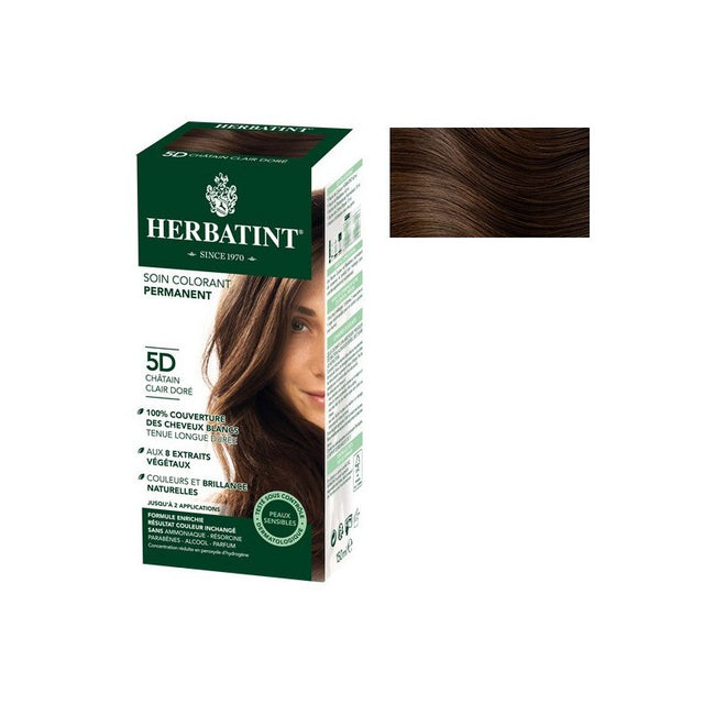 Herbatint- Coloration Cheveux Naturelle 5D Châtain Claire Doré - 150ml