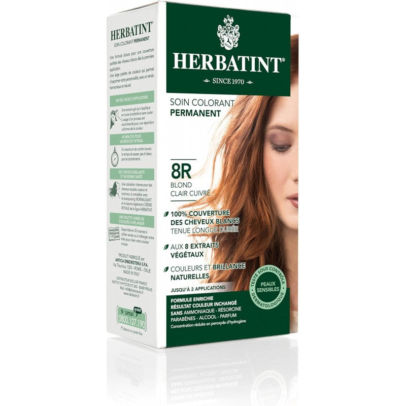 Herbatint Gel Colorant Permanent Blond Clair Cuivre 8R