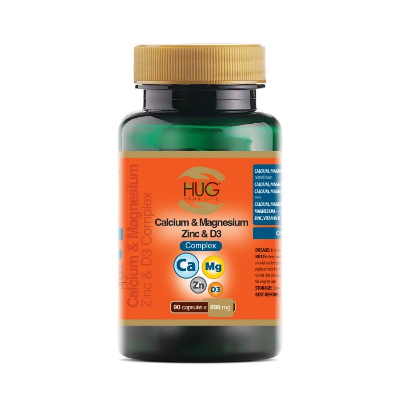 HUG CALCIUM MAGNESIUM ZINC D3 COMPLEXE 898MG B90 GELULES