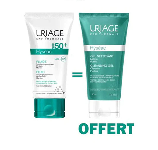 Uriage HYSÉAC Fluide SPF50+ 50ml = GEL NETTOYANT 50ML OFFERT