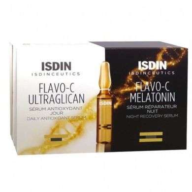 ISDIN ISDINCEUTICS Flavo-C Ultraglican + Flavo-C Melatonin, 10+10 Amp Parapharmacie prix Maroc